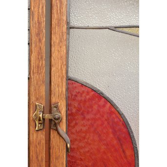 夕日に松　ステンドガラス窓１対　GD515 