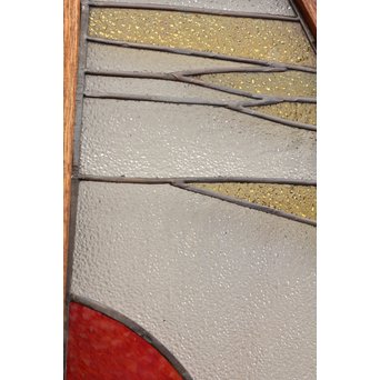 夕日に松　ステンドガラス窓１対　GD515 