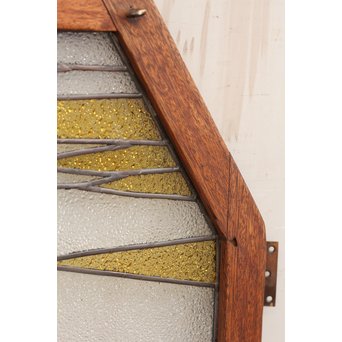 夕日に松　ステンドガラス窓１対　GD515 