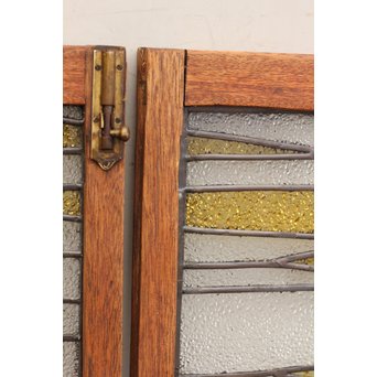 夕日に松　ステンドガラス窓１対　GD515 