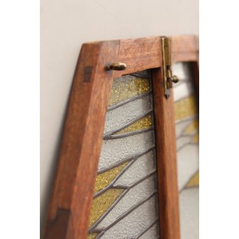 夕日に松　ステンドガラス窓１対　GD515 