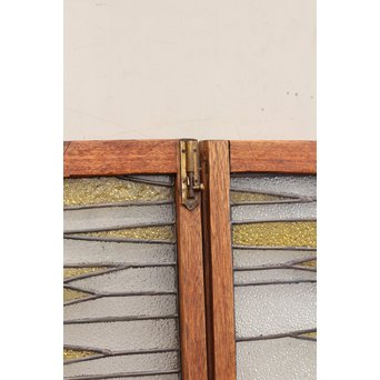 夕日に松　ステンドガラス窓１対　GD515 