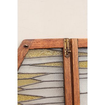 夕日に松　ステンドガラス窓１対　GD515 