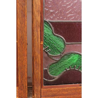 夕日に松　ステンドガラス窓１対　GD515 