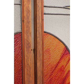 夕日に松　ステンドガラス窓１対　GD515 