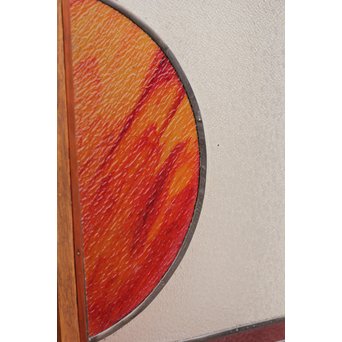 夕日に松　ステンドガラス窓１対　GD515 