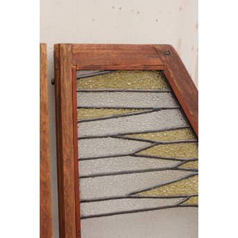 夕日に松　ステンドガラス窓１対　GD515 