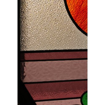 夕日に松　ステンドガラス窓１対　GD515 