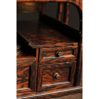 孔雀杢総黒柿煙草盆　J1267 