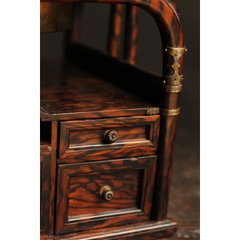 孔雀杢総黒柿煙草盆　J1267 