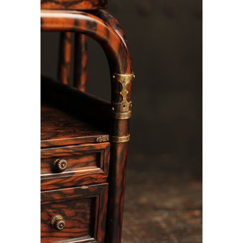 孔雀杢総黒柿煙草盆　J1267 