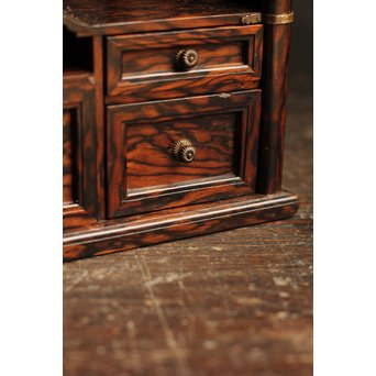 孔雀杢総黒柿煙草盆　J1267 