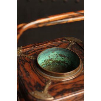 孔雀杢総黒柿煙草盆　J1267 