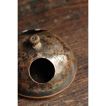 孔雀杢総黒柿煙草盆　J1267 