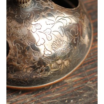 孔雀杢総黒柿煙草盆　J1267 