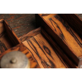 孔雀杢総黒柿煙草盆　J1267 