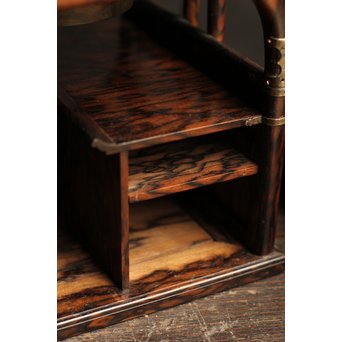 孔雀杢総黒柿煙草盆　J1267 