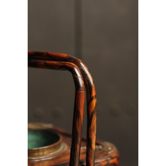 孔雀杢総黒柿煙草盆　J1267 