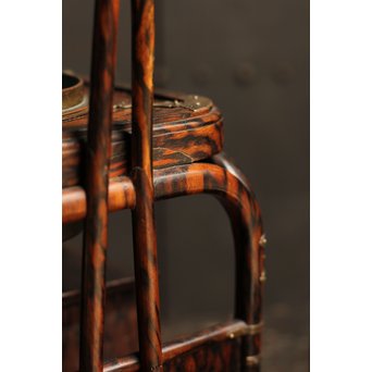 孔雀杢総黒柿煙草盆　J1267 