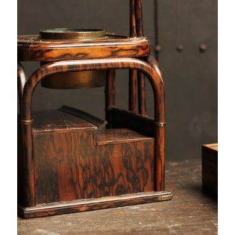 孔雀杢総黒柿煙草盆　J1267 