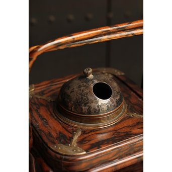 孔雀杢総黒柿煙草盆　J1267 