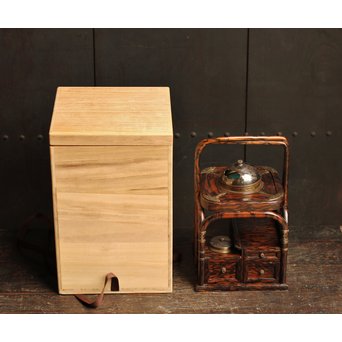 孔雀杢総黒柿煙草盆　J1267 