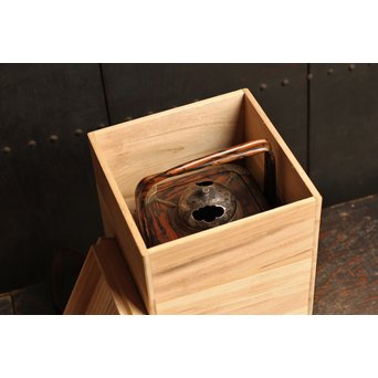 孔雀杢総黒柿煙草盆　J1267 