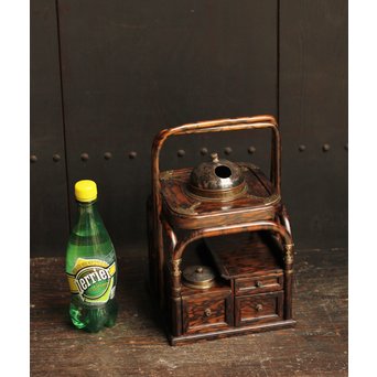 孔雀杢総黒柿煙草盆　J1267 