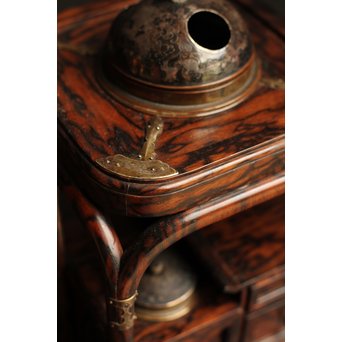 孔雀杢総黒柿煙草盆　J1267 