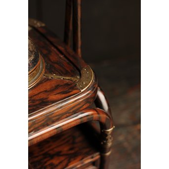 孔雀杢総黒柿煙草盆　J1267 