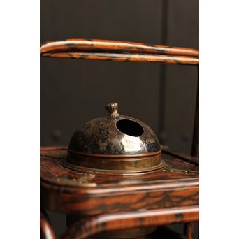 孔雀杢総黒柿煙草盆　J1267 