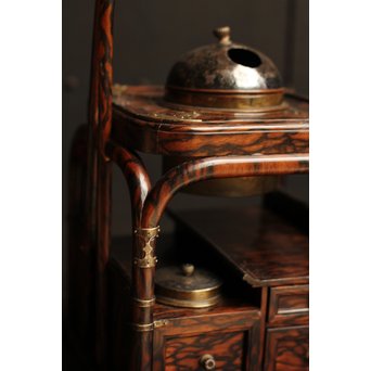 孔雀杢総黒柿煙草盆　J1267 