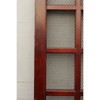 希少総欅一対の升格子蔵戸　W277 