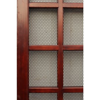 希少総欅一対の升格子蔵戸　W277 