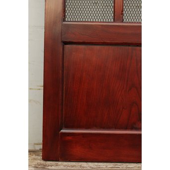 希少総欅一対の升格子蔵戸　W277 