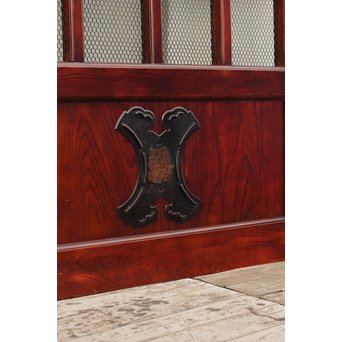 希少総欅一対の升格子蔵戸　W277 