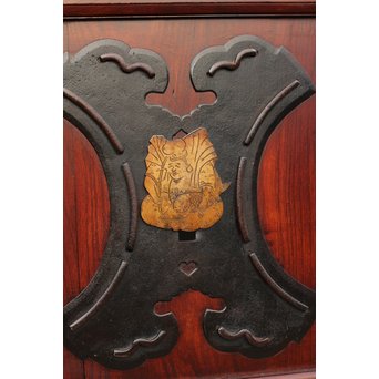 希少総欅一対の升格子蔵戸　W277 