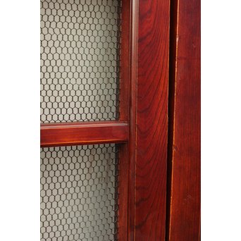 希少総欅一対の升格子蔵戸　W277 