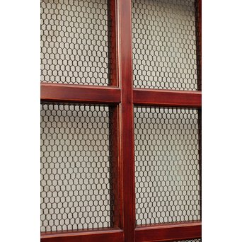 希少総欅一対の升格子蔵戸　W277 