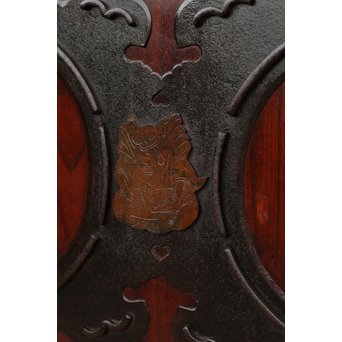 希少総欅一対の升格子蔵戸　W277 