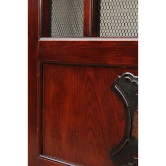 希少総欅一対の升格子蔵戸　W277 