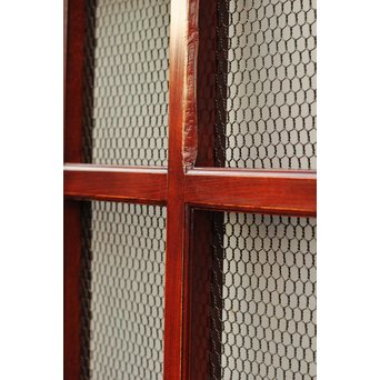 希少総欅一対の升格子蔵戸　W277 