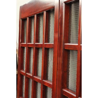 希少総欅一対の升格子蔵戸　W277 