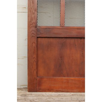 希少総欅一対の升格子蔵戸　W277 