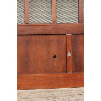 希少総欅一対の升格子蔵戸　W277 