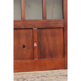 希少総欅一対の升格子蔵戸　W277 