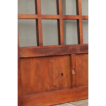 希少総欅一対の升格子蔵戸　W277 