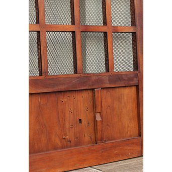 希少総欅一対の升格子蔵戸　W277 