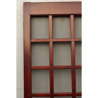 希少総欅一対の升格子蔵戸　W277 