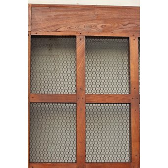 希少総欅一対の升格子蔵戸　W277 